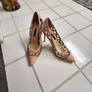 Nine West Pink Lattice Cutout Heels